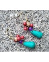 Alphabey's Green Resin Stone & Melted Gemstone Brass Earrings For Women Alphabey's Green Resin Stone & Melted Gemstone Brass Earrings For Women